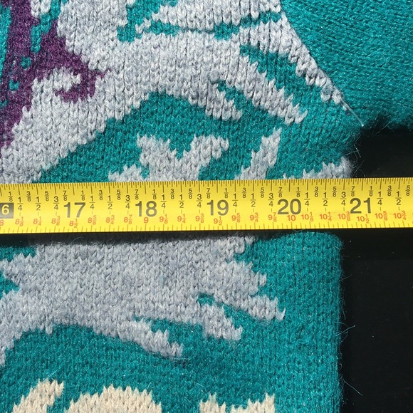 Italian style floral Flower green pink sweater - Picture 6 of 7